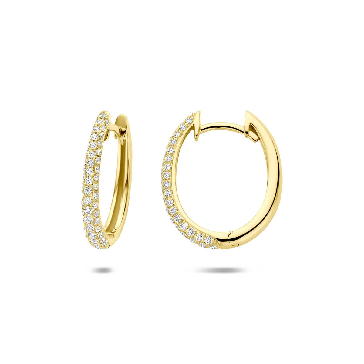 Orecchini a cerchio in oro 14k con diamante