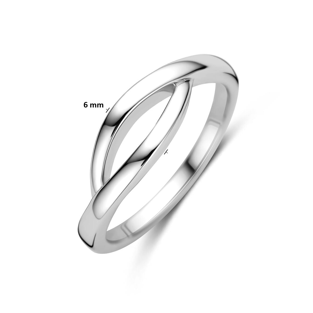 Anello da donna in argento rodiato – largo 6 mm