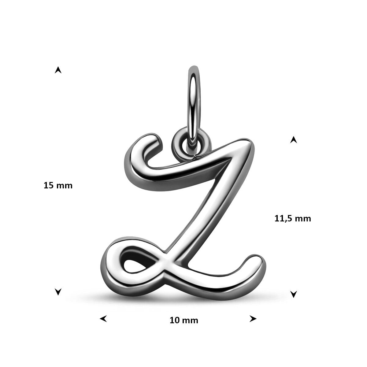 Ciondolo lettera in argento rodiato
