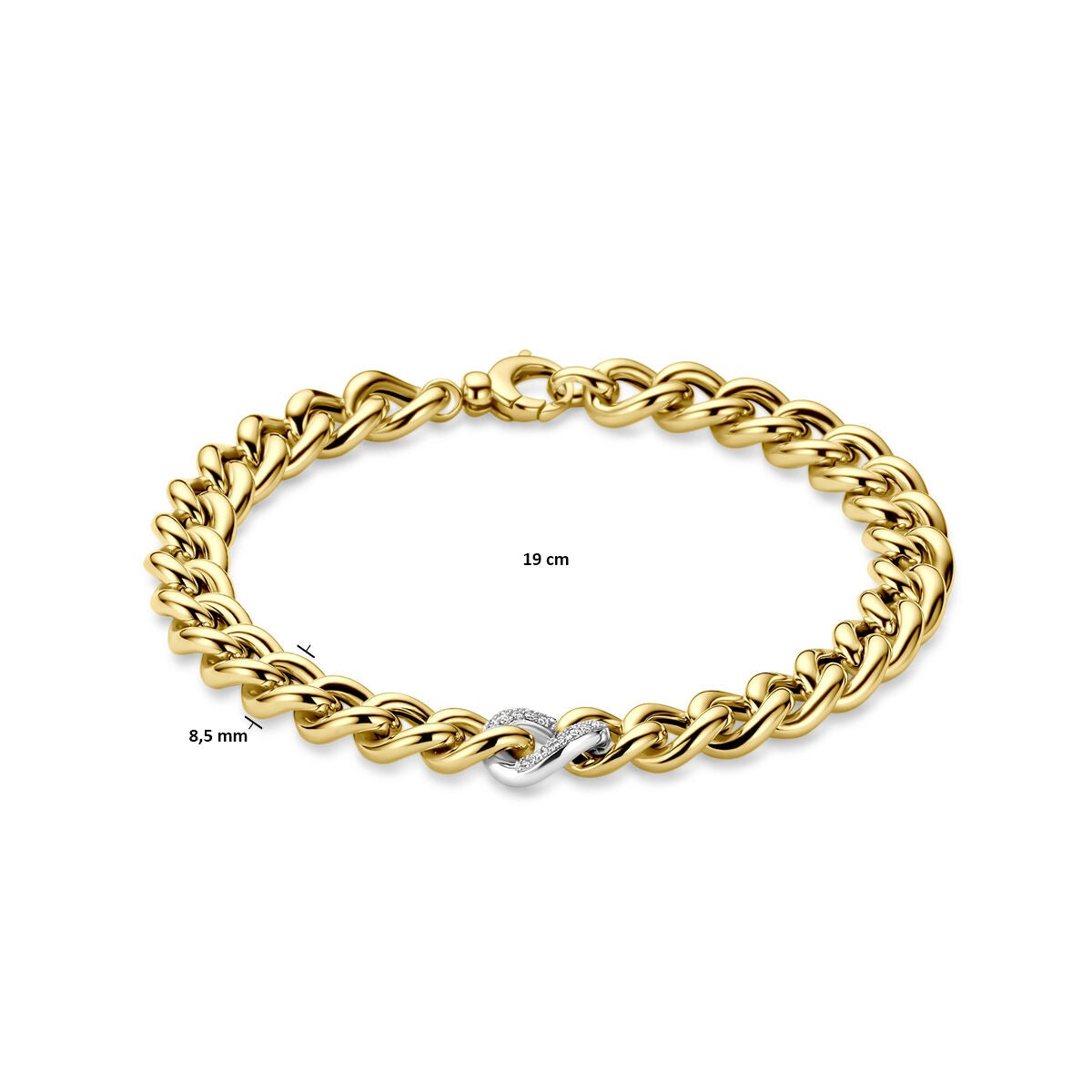 Bracciale in Oro Bicolore Giallo e Bianco 14k con Diamante