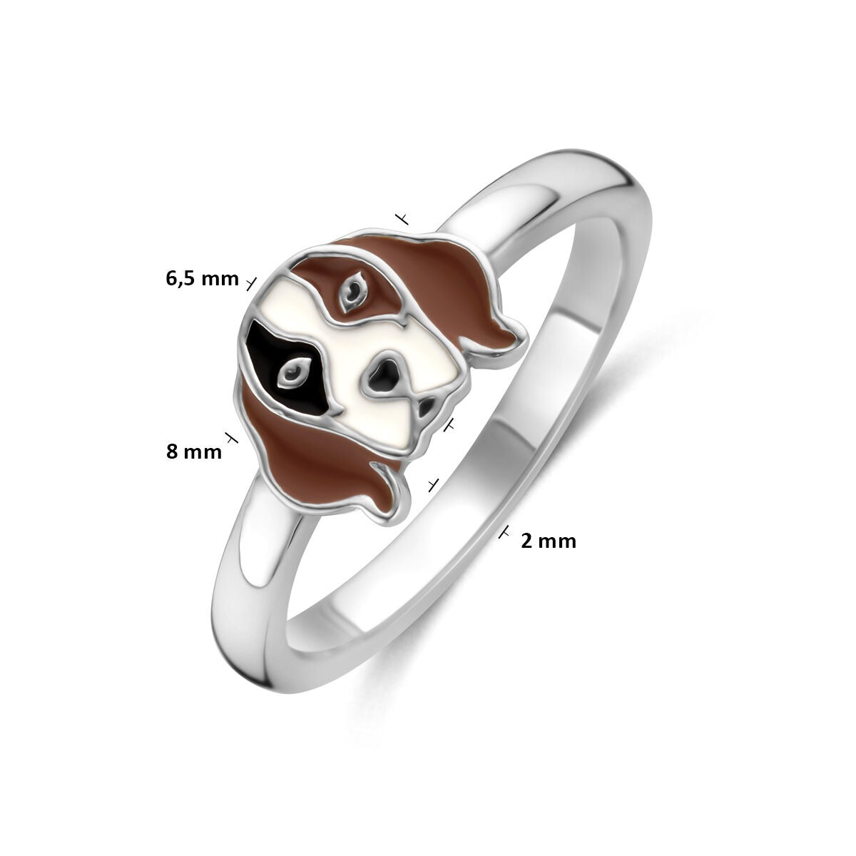 Anello da bambino in argento con cane – argento 925 rodiato