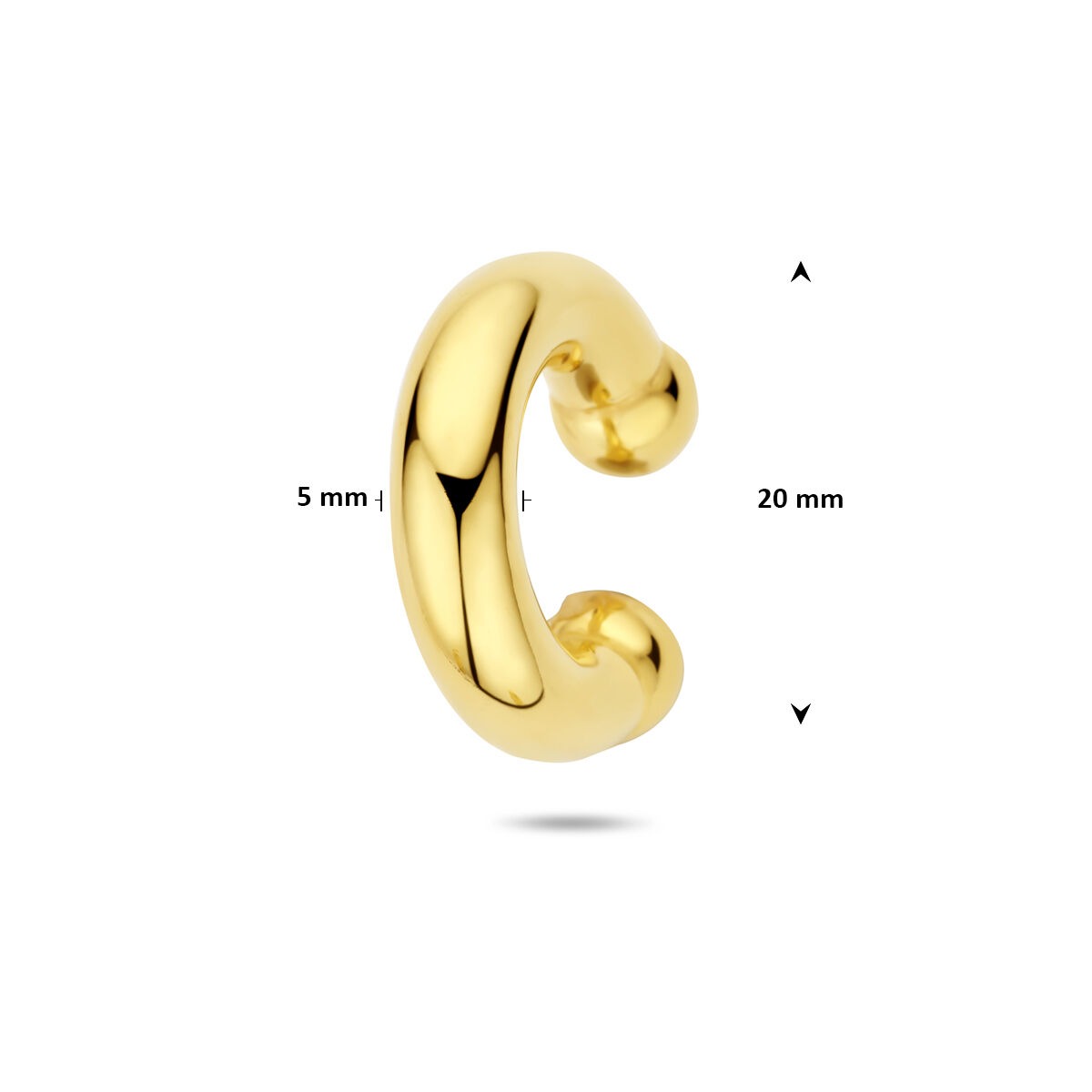 Ear cuff in argento 925 placcato oro 20 x 5 mm