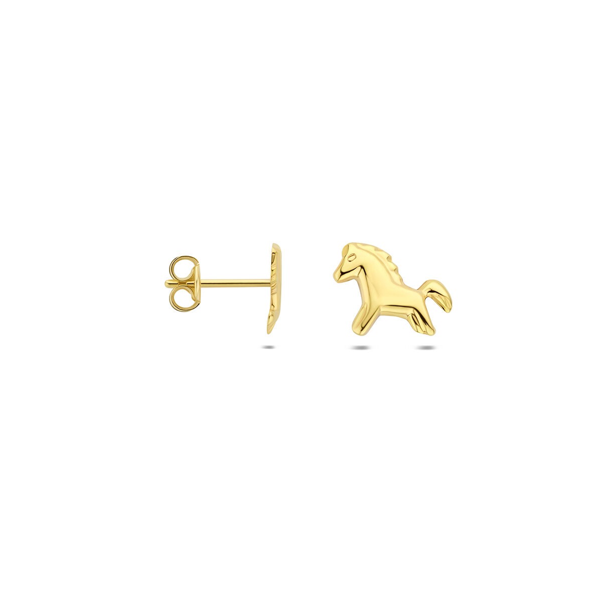 Orecchini a bottone in oro giallo 9k cavallo