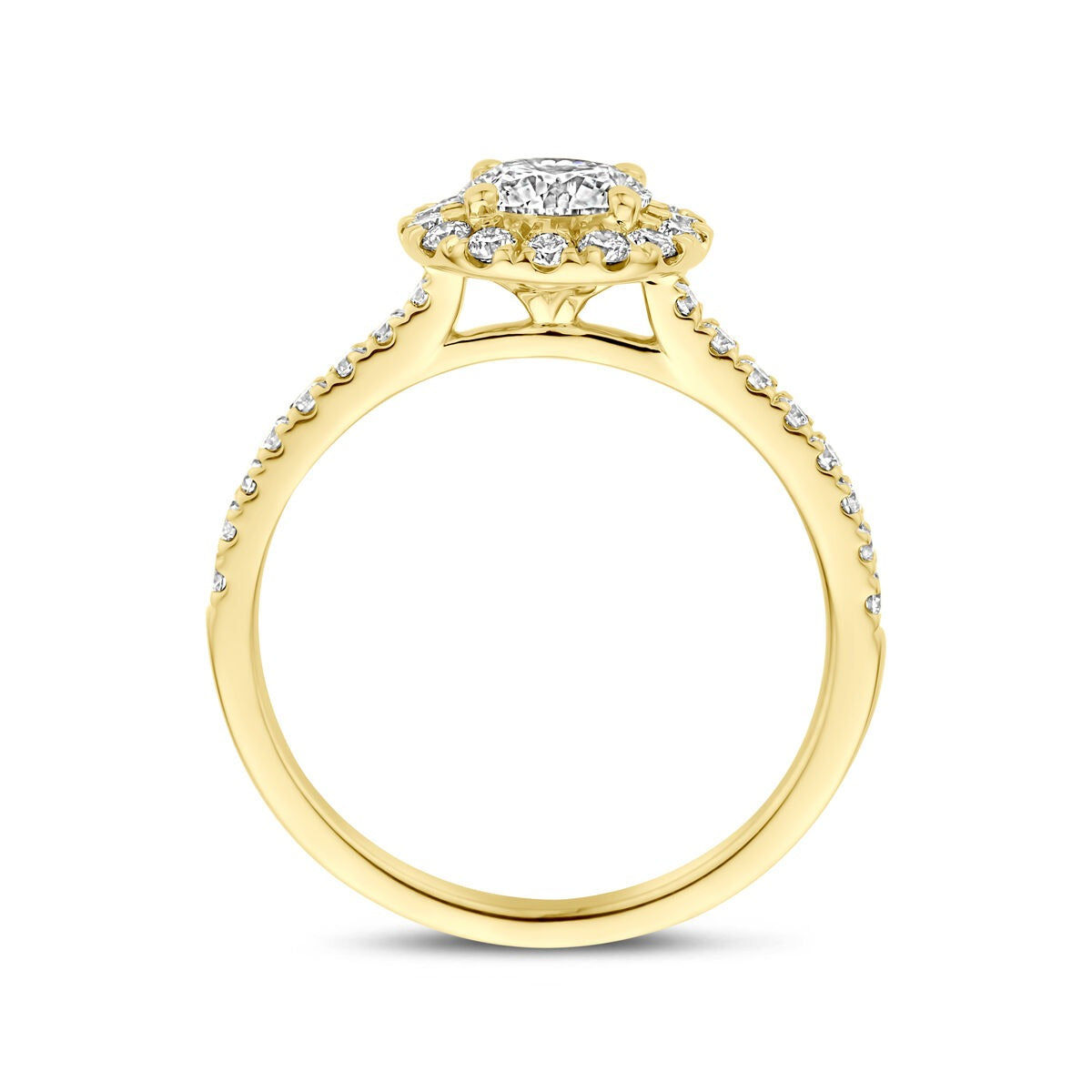 Anello in oro giallo 14k con diamante lab grown 1.10ct
