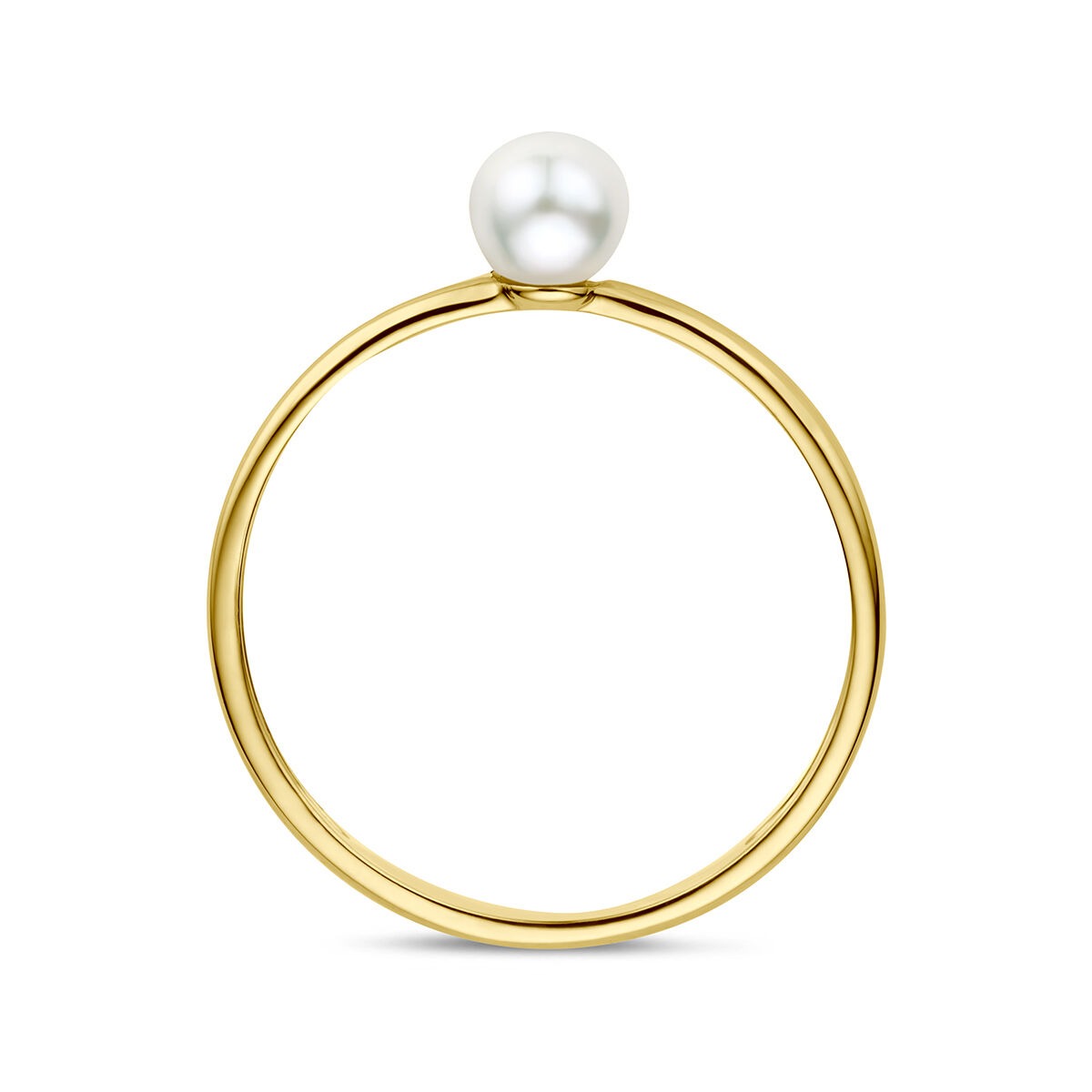 9k Geelgouden ring met parel