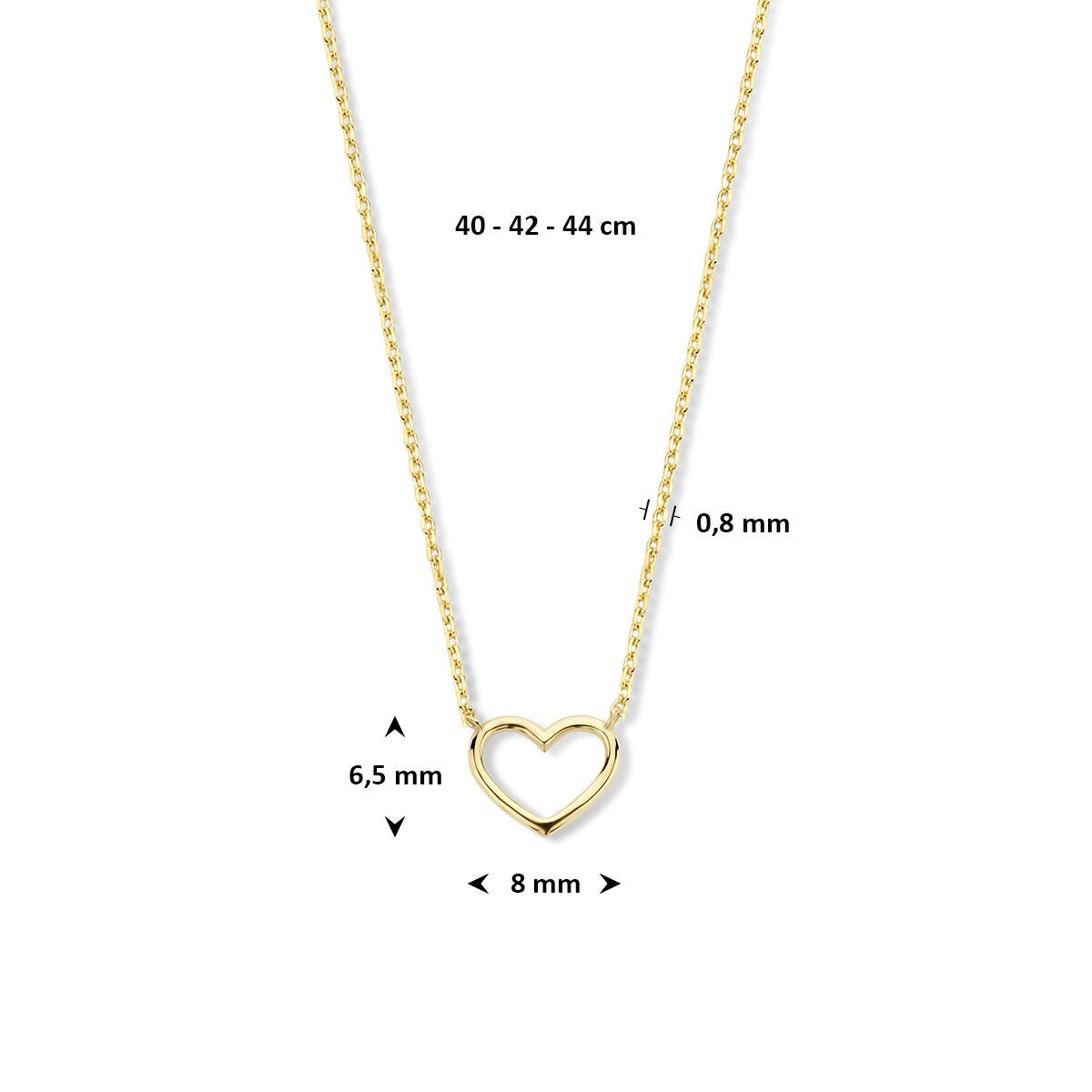 Collana in oro giallo 9k con cuoricino