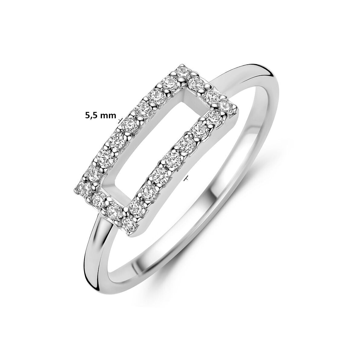 Anello in argento 925 rodiato con zirconia