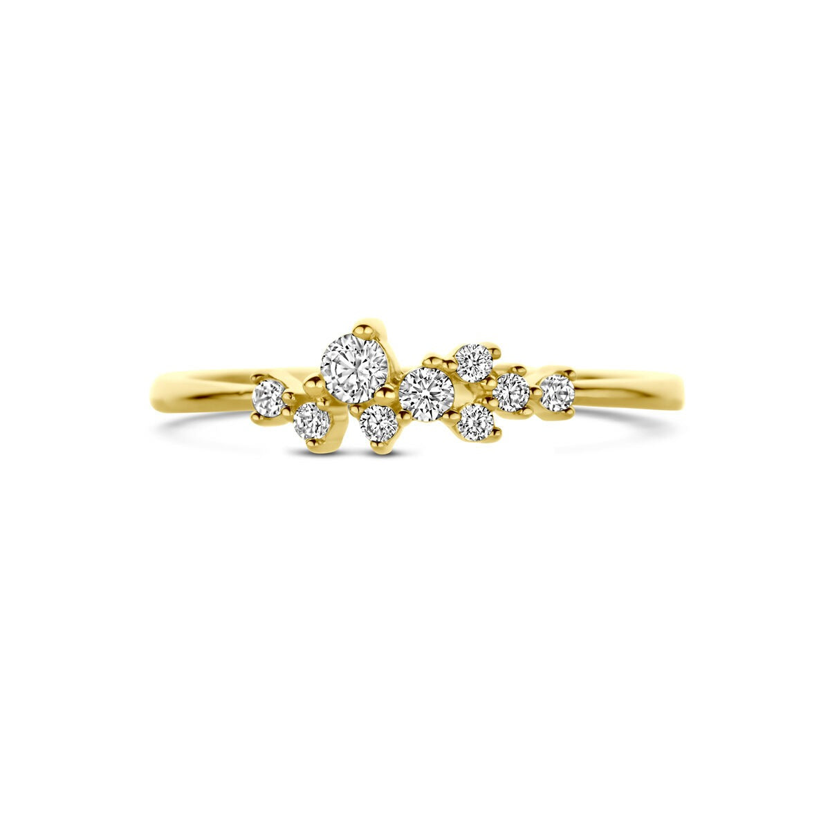 Anello da donna color oro giallo 9k con zirconia – brillante e raffinato