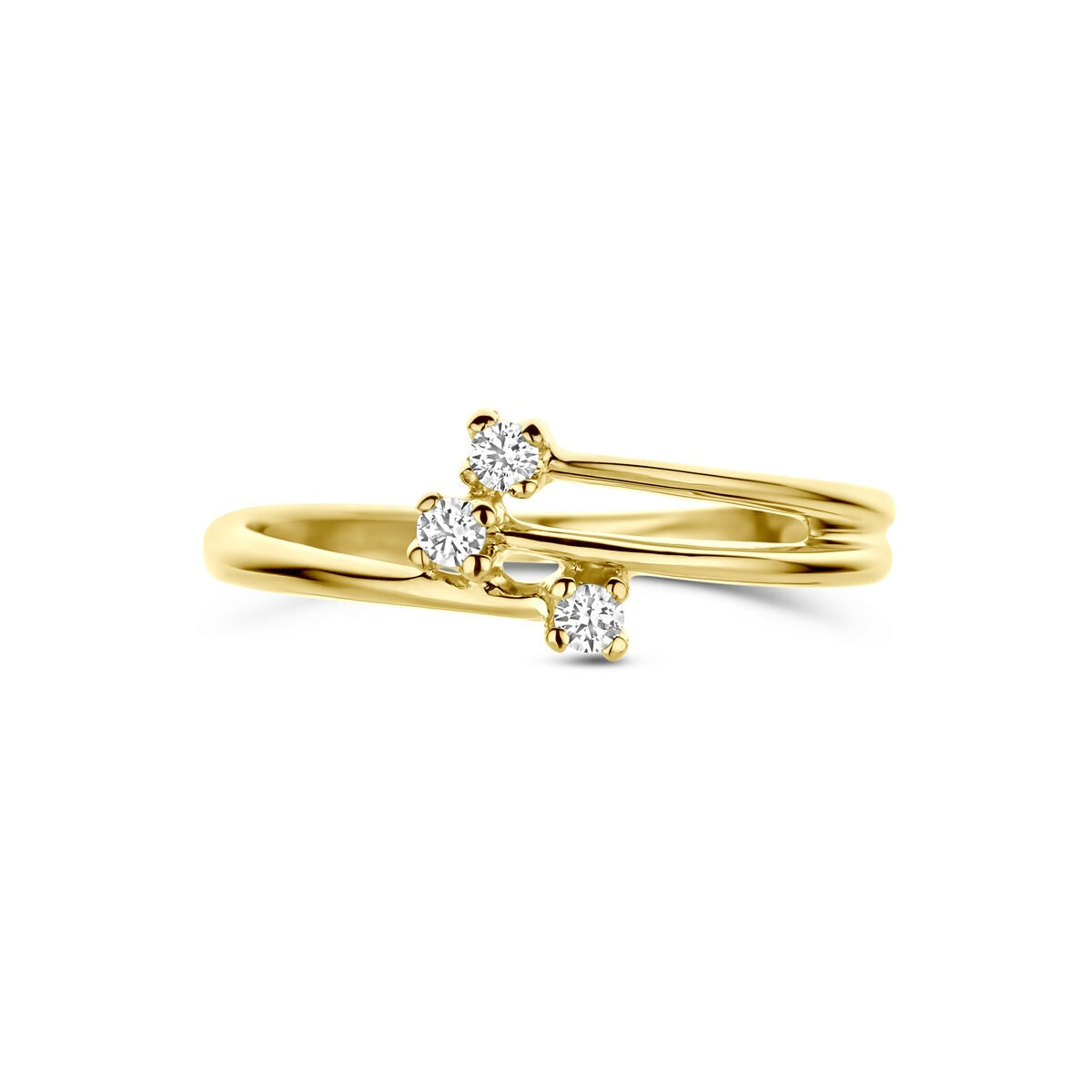 Anello da donna in oro con zircone – oro giallo 14k