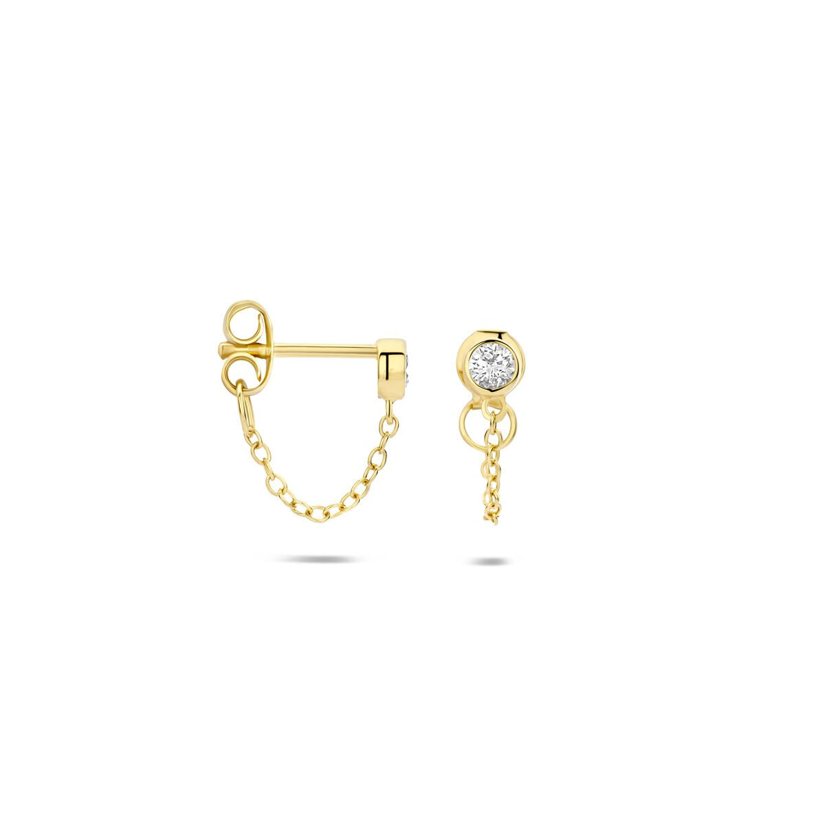 Orecchini pendenti in argento dorato con zirconia – argento 925