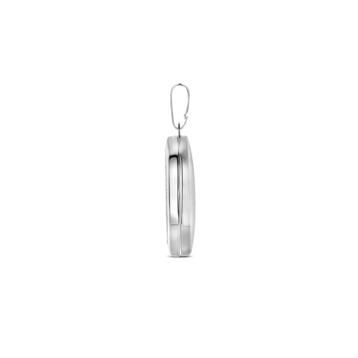 Medaglione in argento – argento 925 rodiato con finitura lucida/glitter diamantata