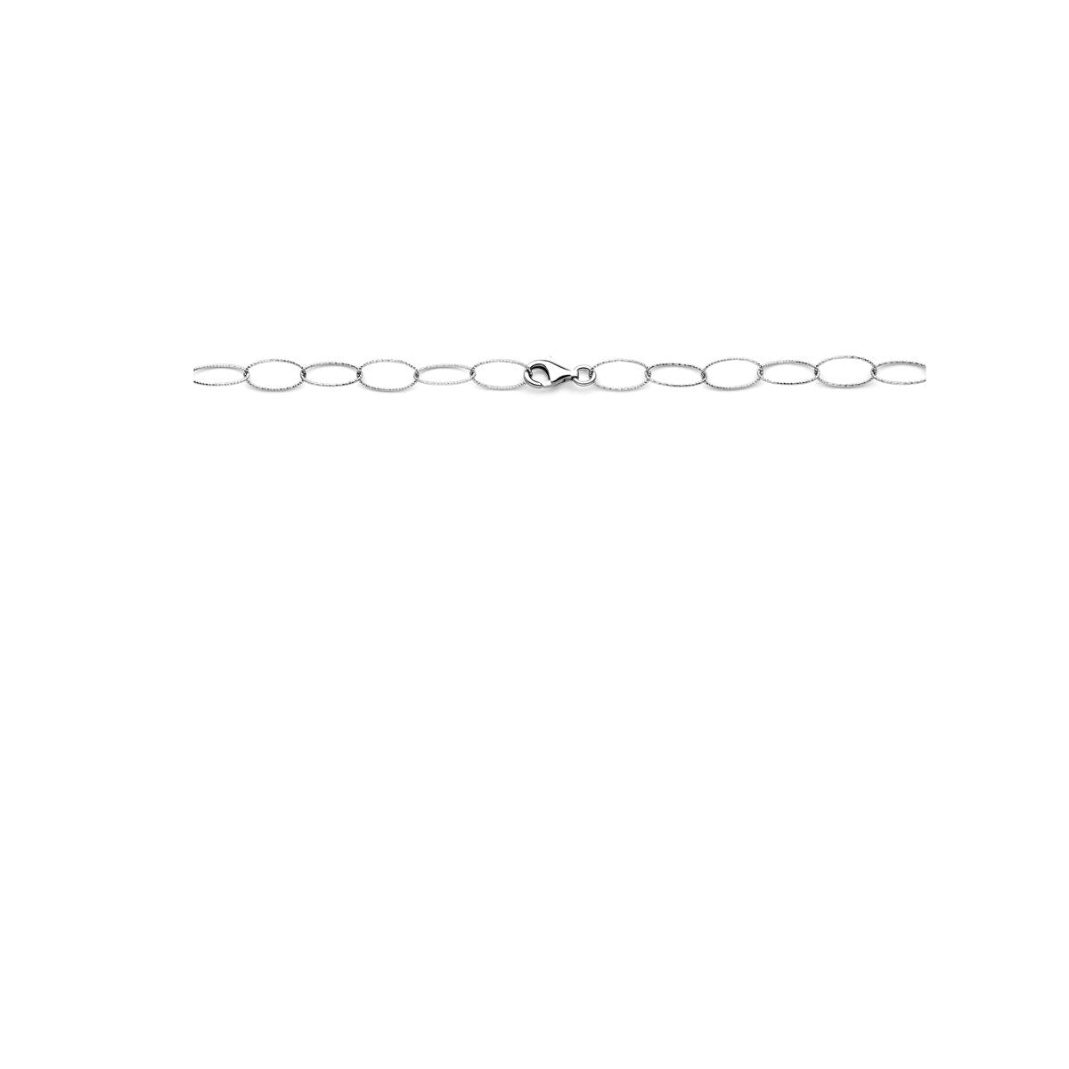 Collana da donna in argento rodiato, catena ad ancora 6,4 mm 45 cm