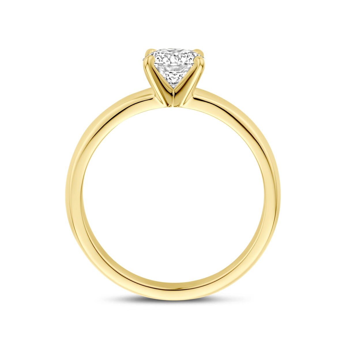 Anello in oro giallo 14k con diamante lab grown 0.75ct