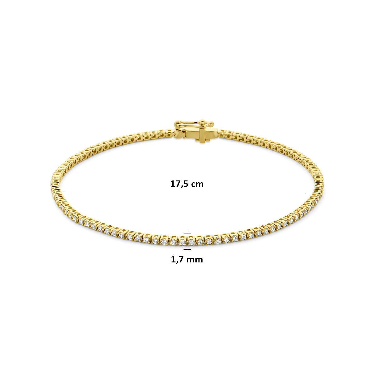 Bracciale tennis in oro 14k con diamante lab grown