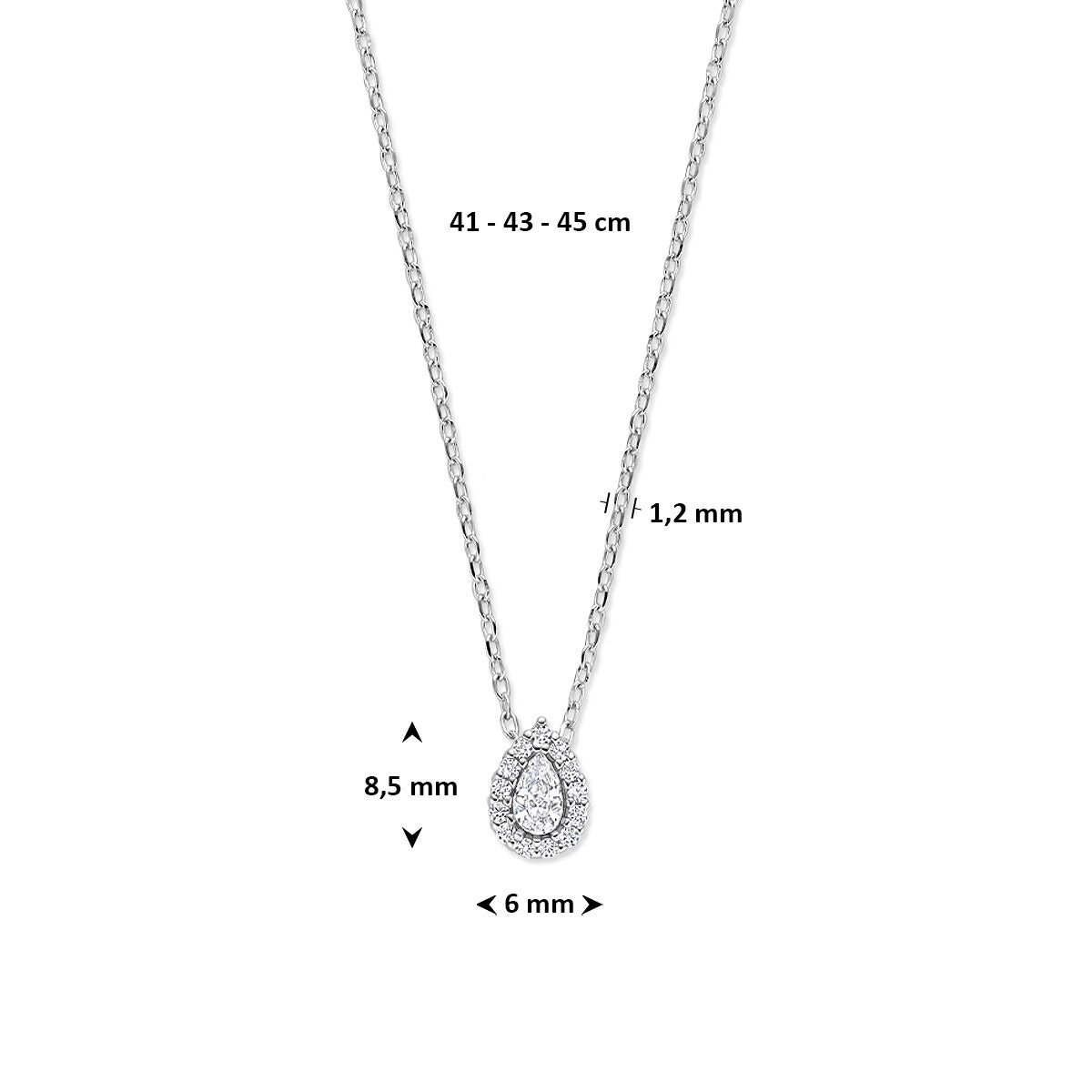 Collana d'argento con zirconia – argento 925 rodiato