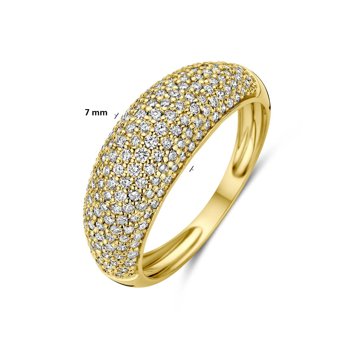 Anello in oro giallo 14k con diamante lab grown