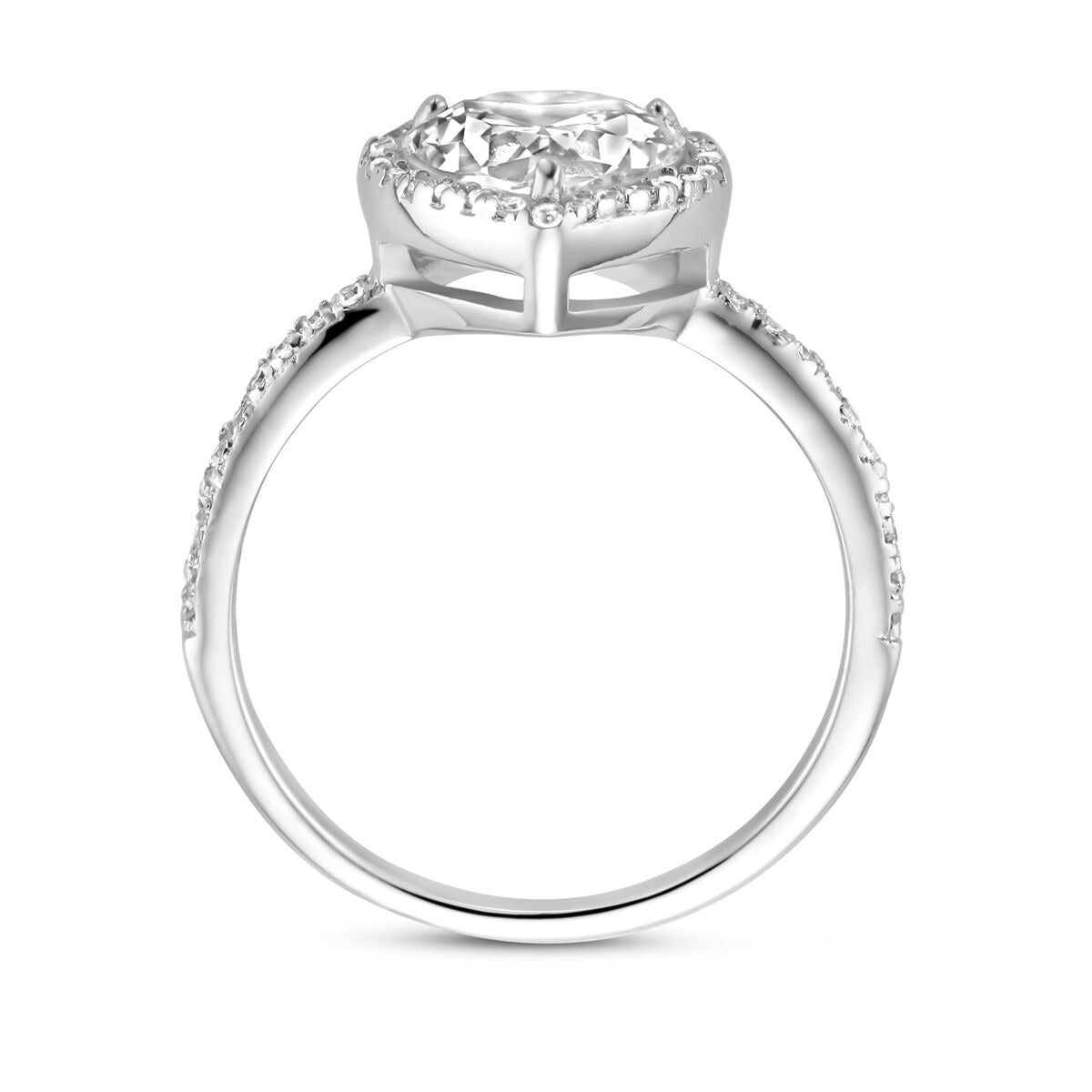 Anello da donna in argento – forma di cuore con zirconia