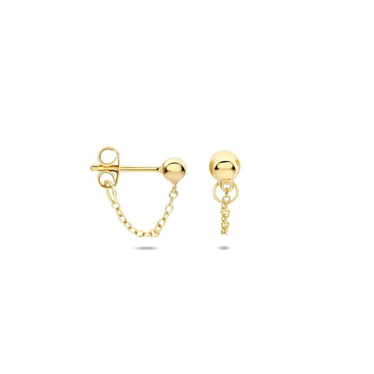 Orecchini pendenti in argento dorato con sfera – argento 925