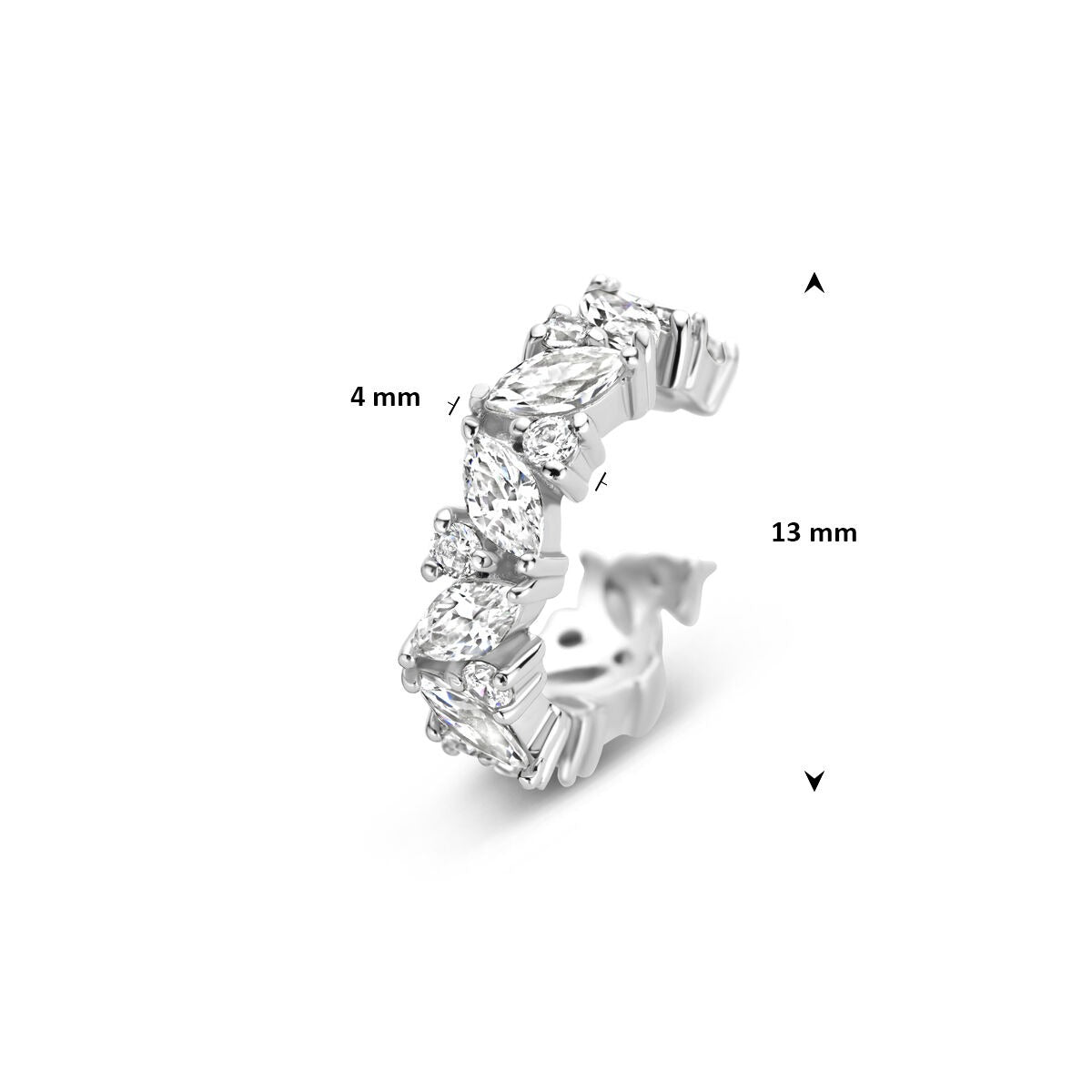 Ear cuff in argento con zirconia – argento 925 rodiato