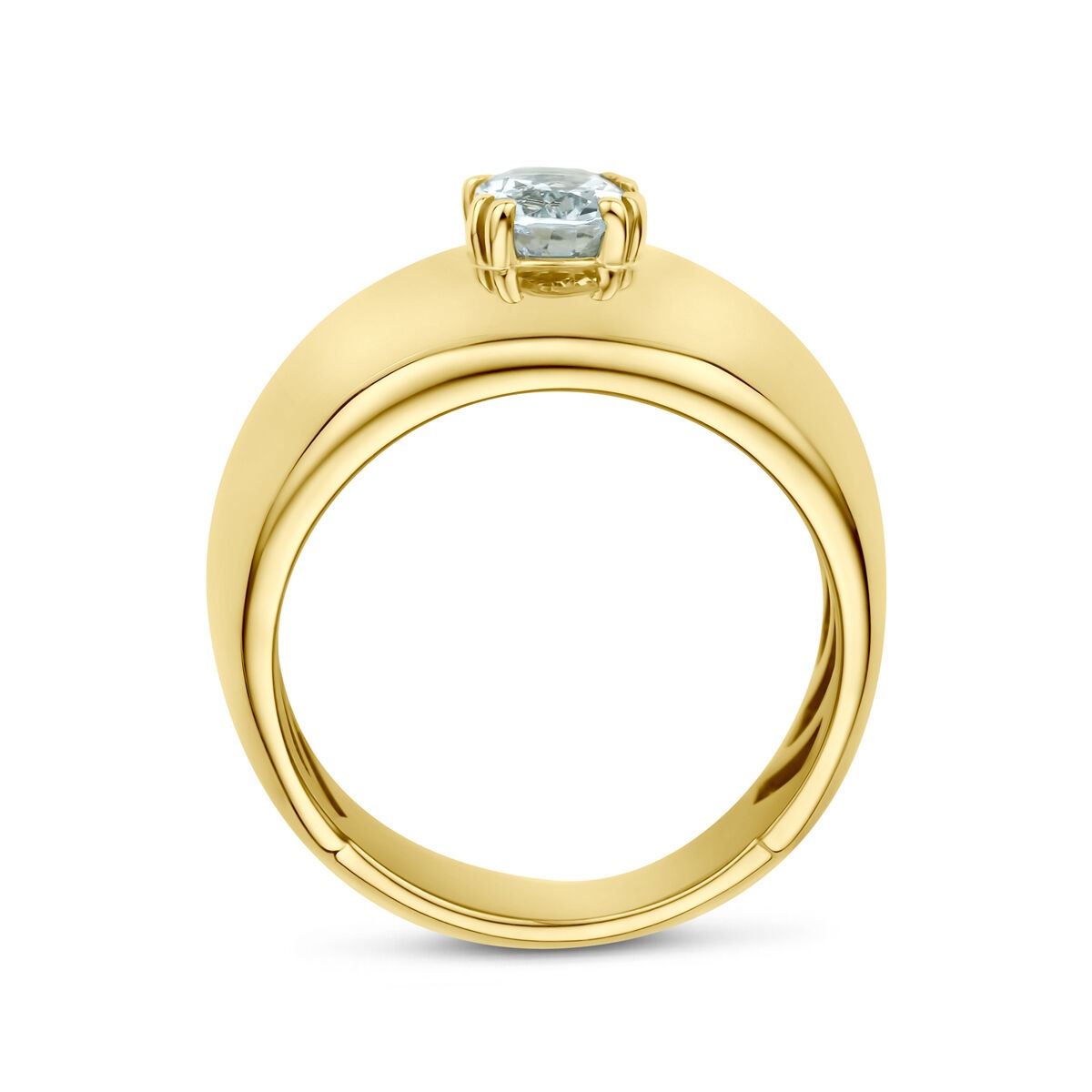 Anello in oro giallo 14k con acquamarina
