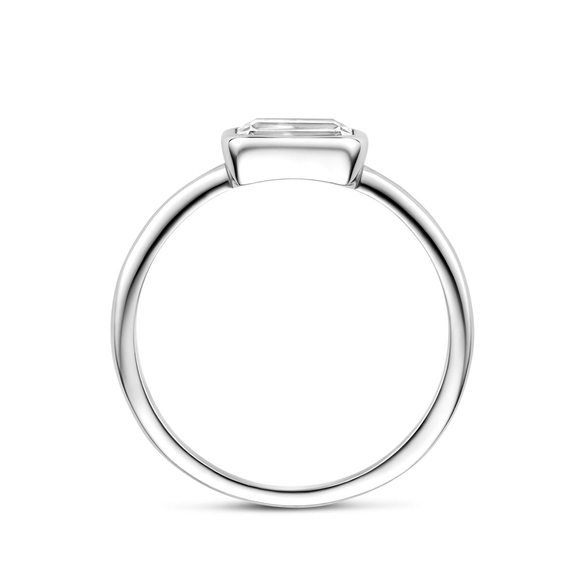 Anello in argento 925 rodiato con zirconia
