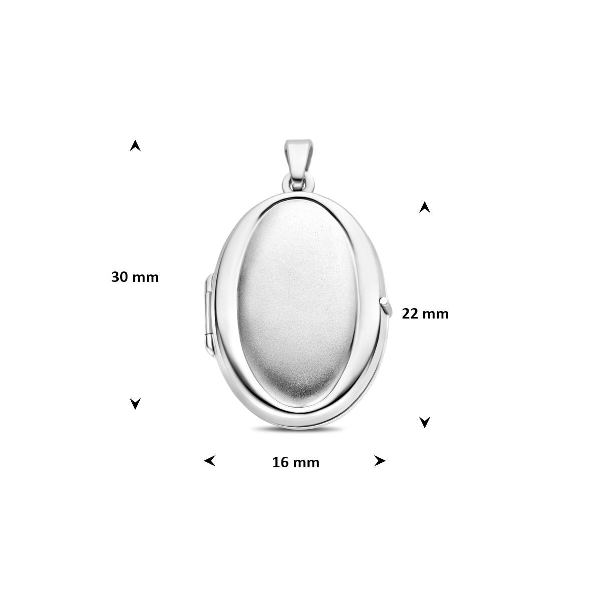 Medaglione in argento – ovale, argento 925 rodiato con finitura lucida/opaca