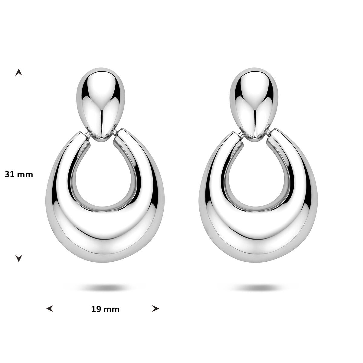 Orecchini pendenti in argento rodiato – eleganti orecchini da donna con linee raffinate