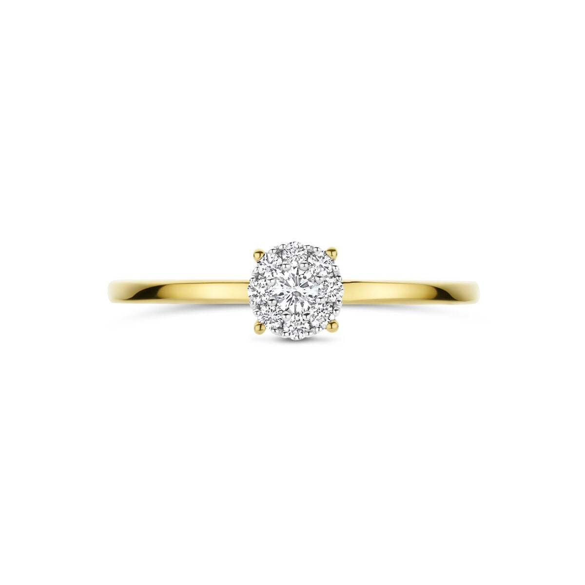 Anello donna 14k bicolore con diamante – 0.13 ct