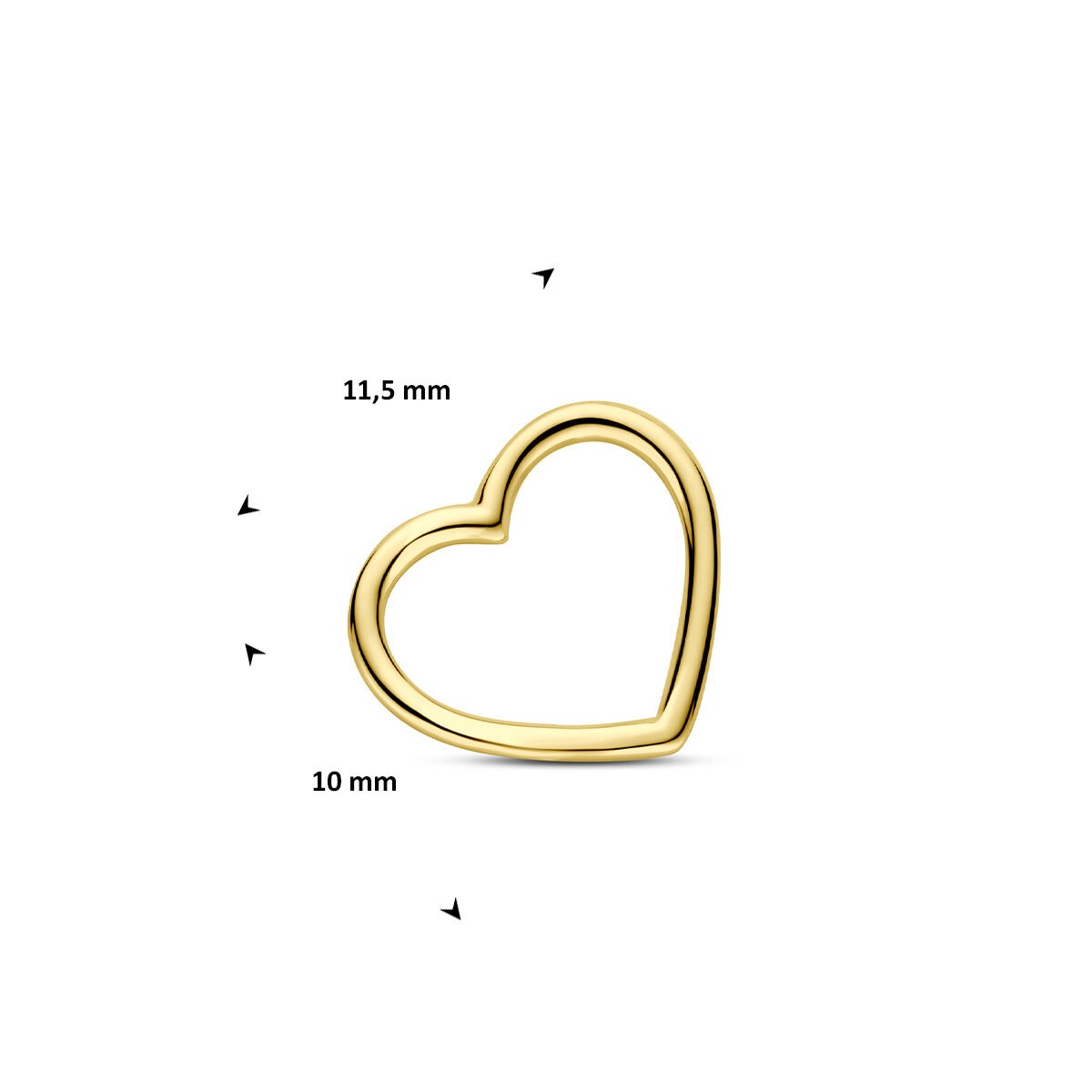 Collana con Ciondolo Cuore in Oro Giallo 14k