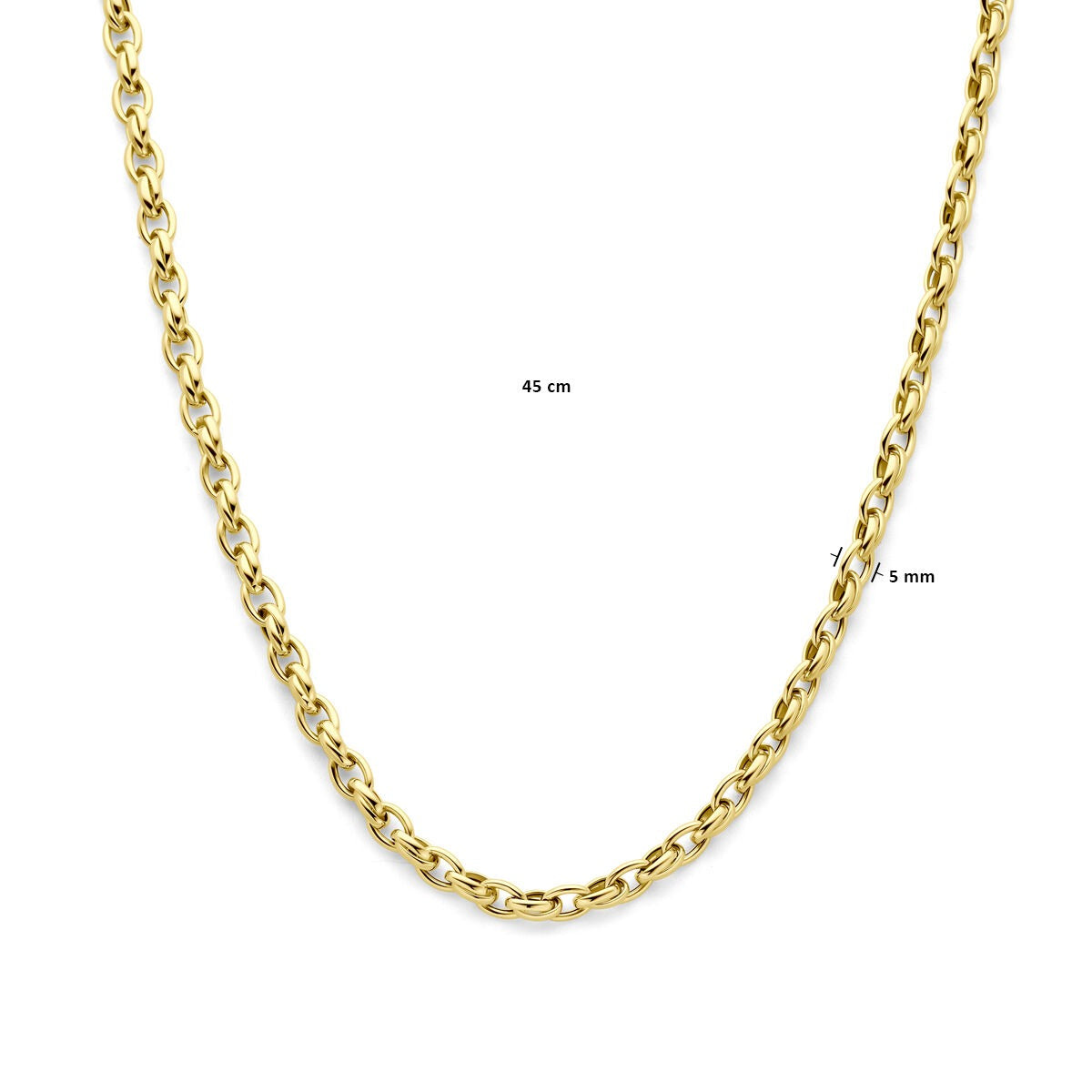 Collana in Oro 9k Colore Giallo con Maglia Fantasia 45 cm