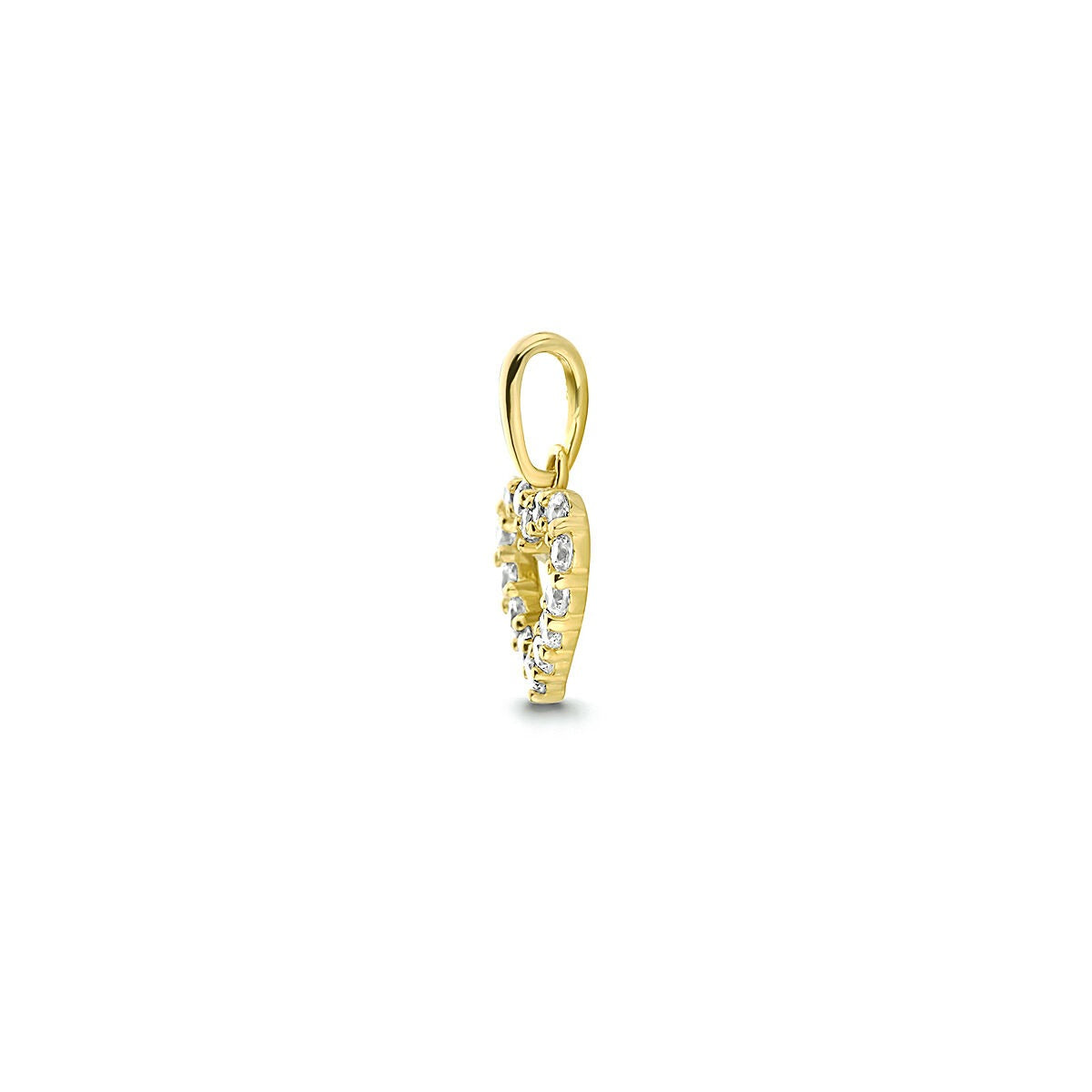 Ciondolo in oro 9k con cuore di zirconi – Collana con cuoricino