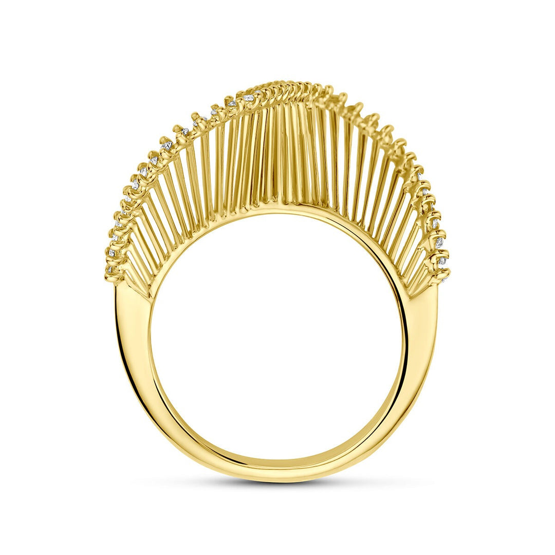 14k Geelgouden ring met diamant