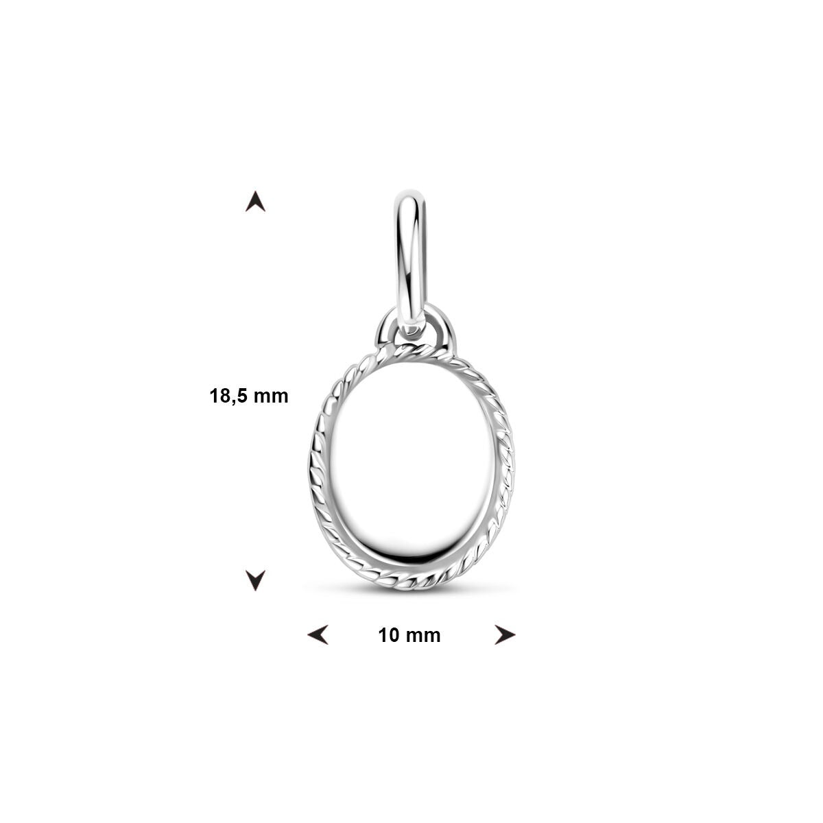 Ciondolo Incisione in Argento Rodiato Ovale – 21mm