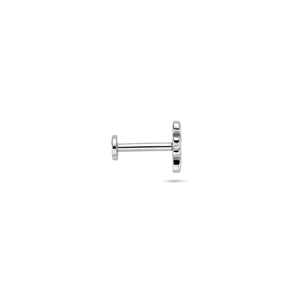 Piercing flat back trifoglio in argento – rodiato 925