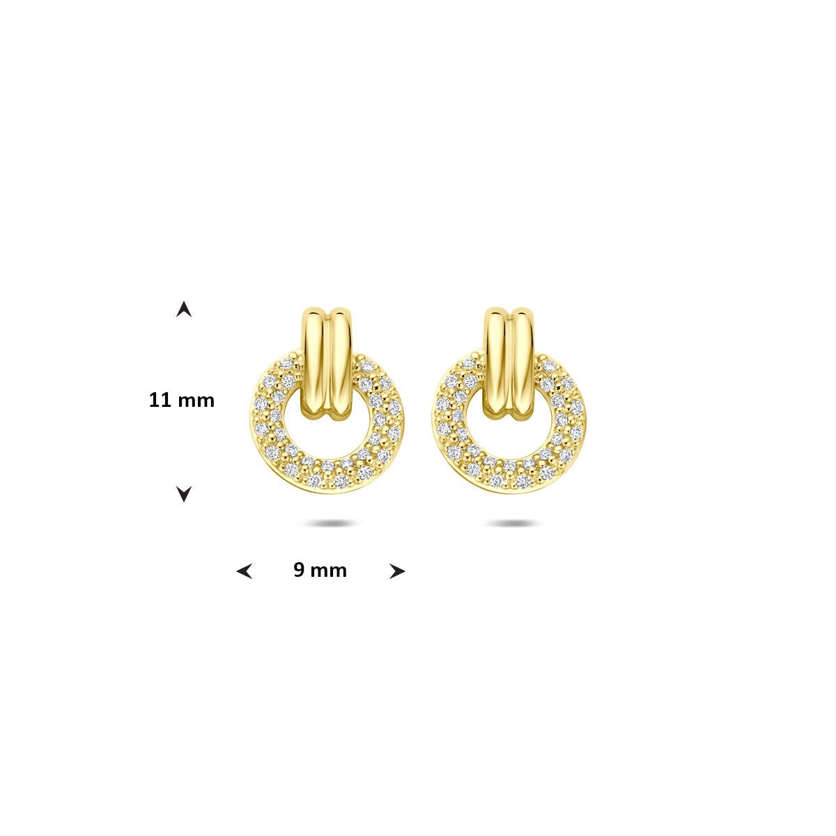 Orecchini a bottone in oro 14k con diamante taglio brillante
