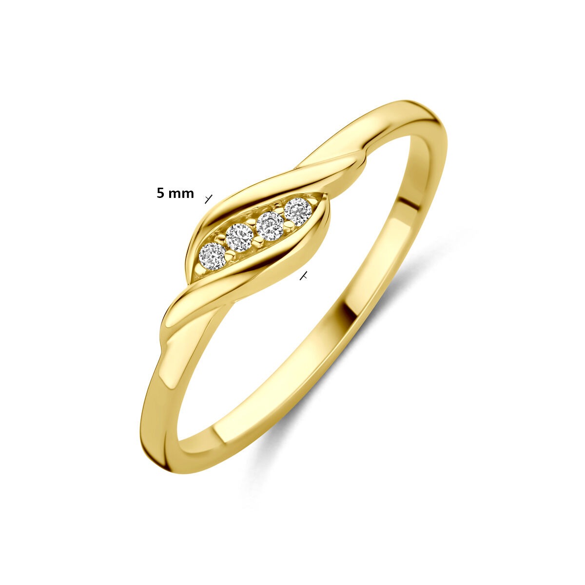 Anello in oro giallo 9k con zirconi entourage
