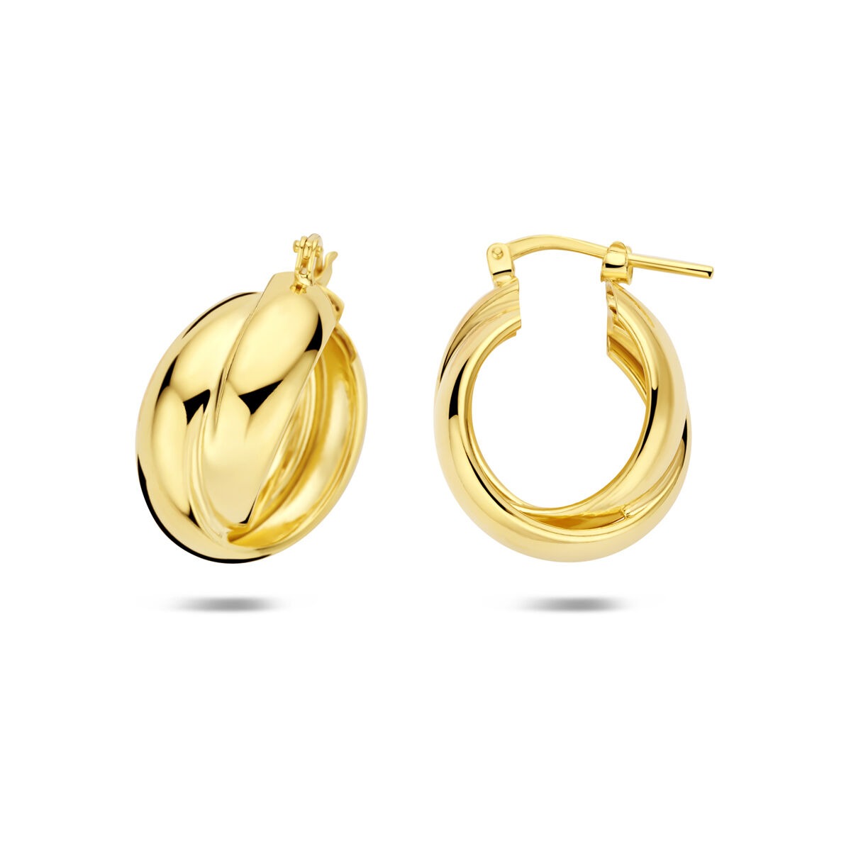 Orecchini a cerchio in argento 925 dorato 22 x 10 mm