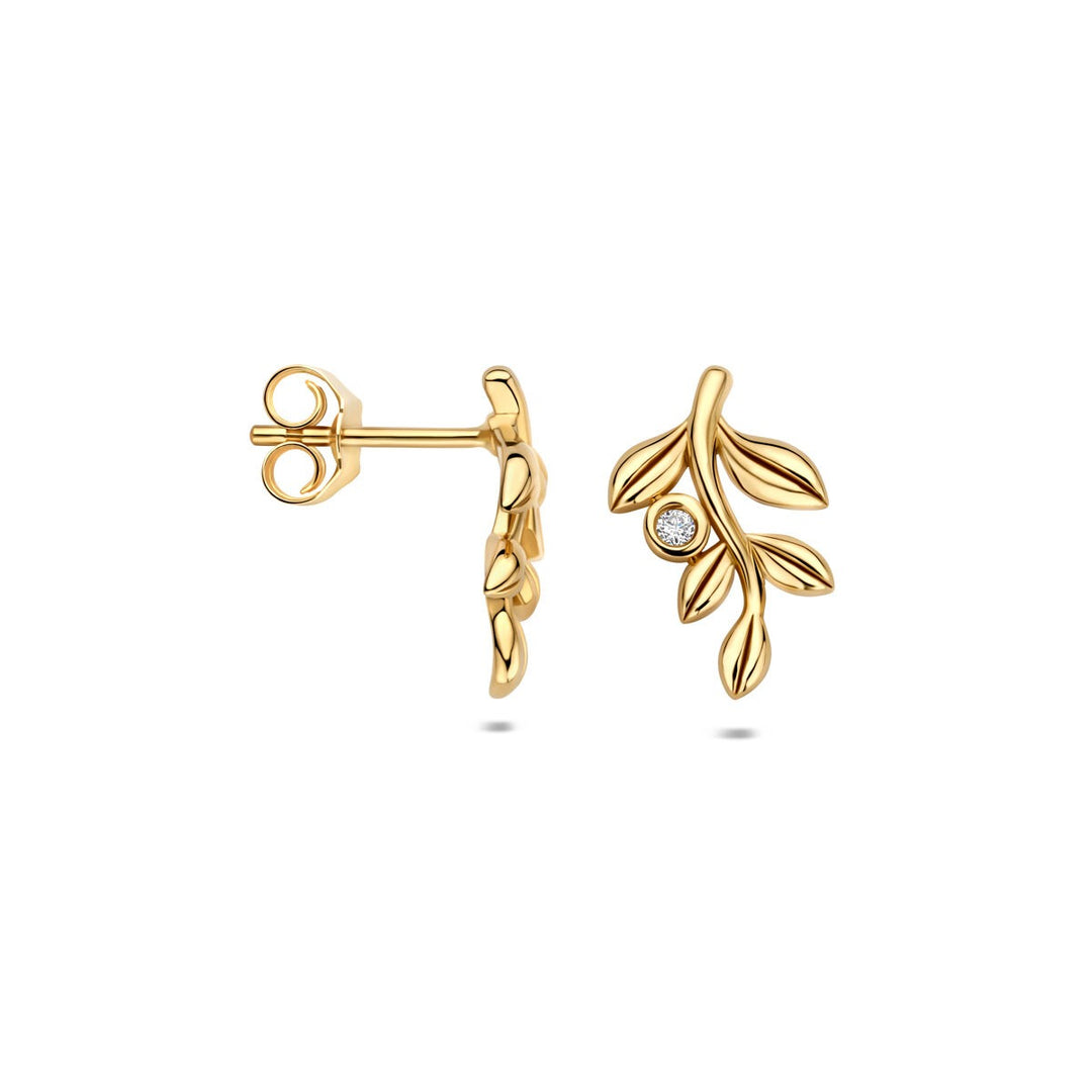 14k Geelgouden oorknoppen met lab grown diamant