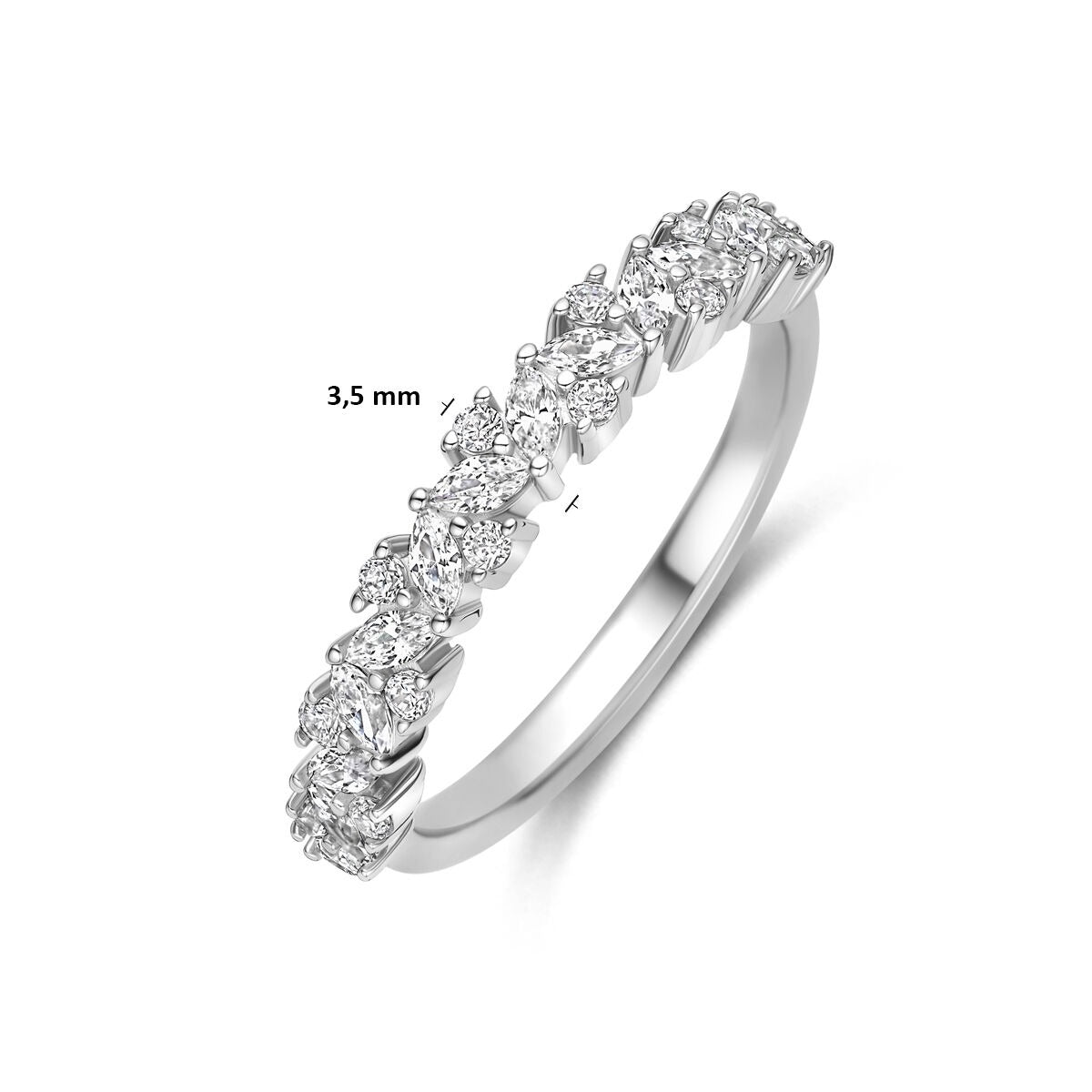 Anello in Argento 925 Rodiato con Zirconia 3,5 mm
