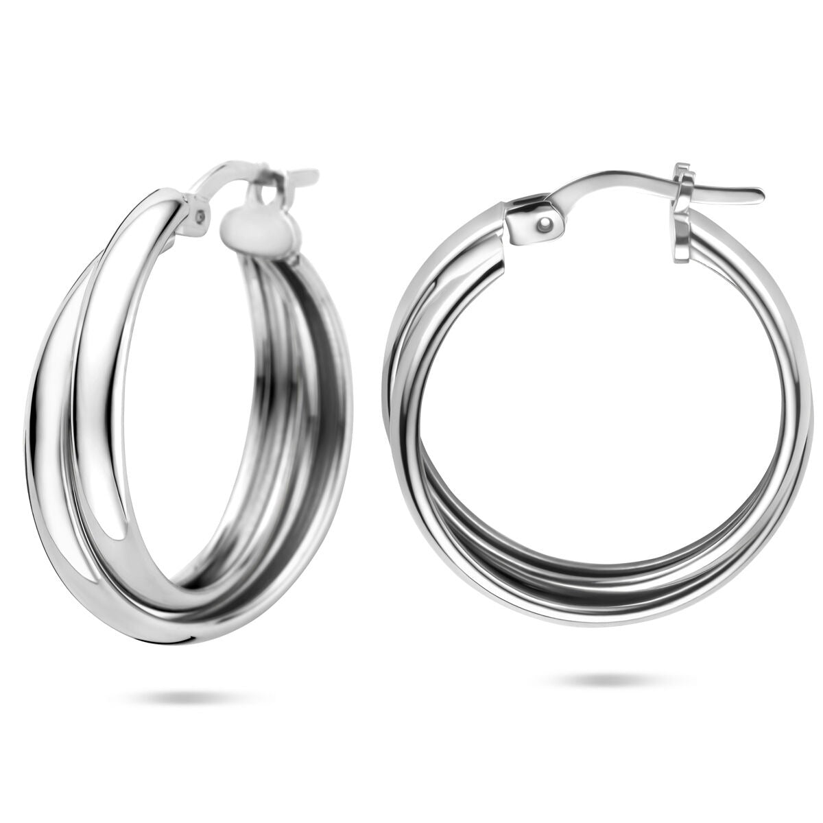 Orecchini a cerchio in argento rodiato 925 – Orecchini da donna