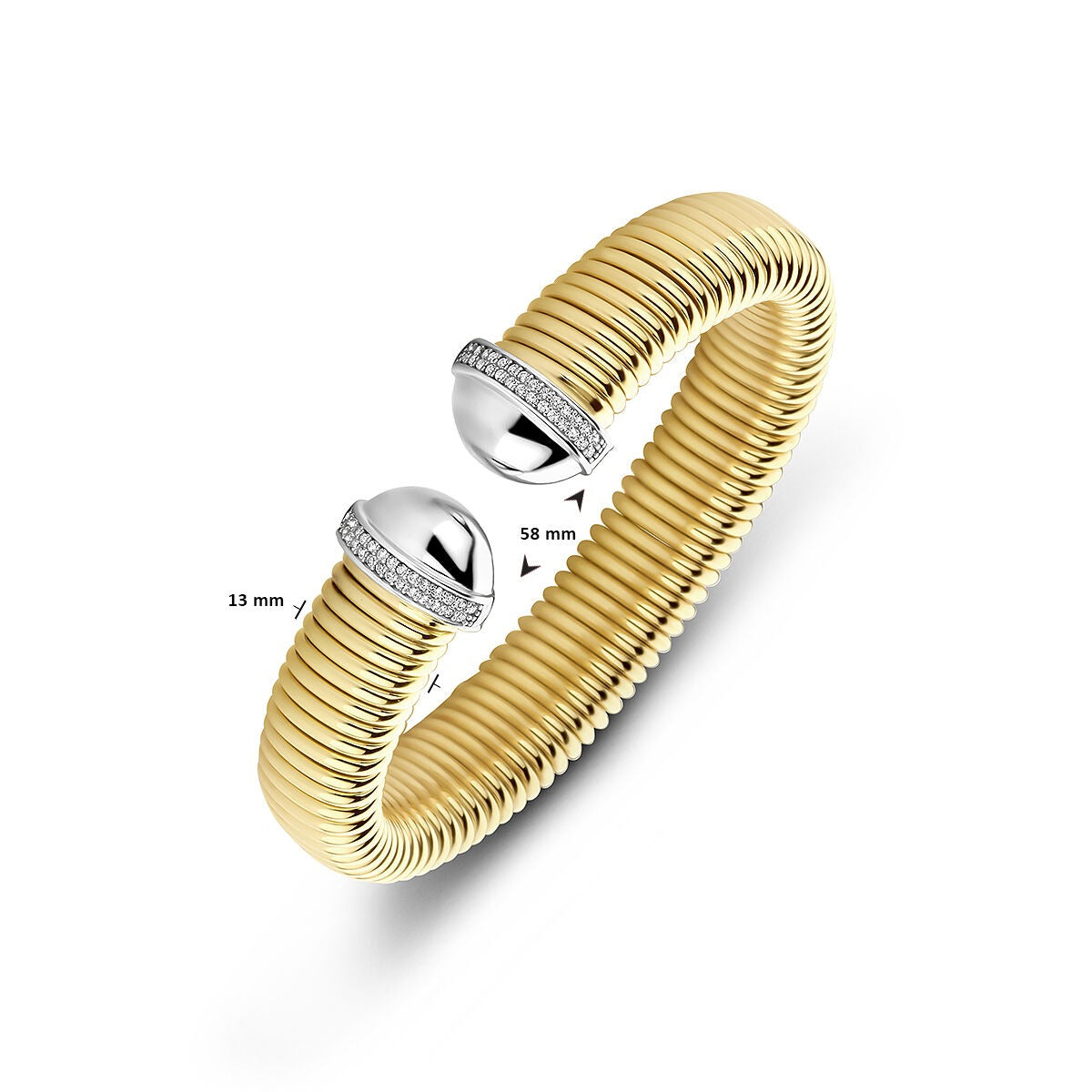 Bracciale Rigido in Argento 925 con Chiusura in Zirconia