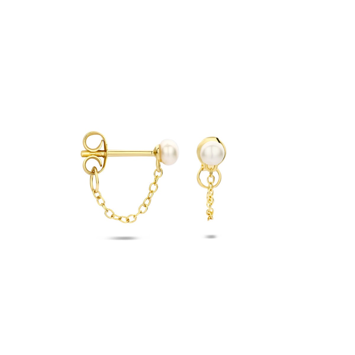 Orecchini pendenti in argento dorato con perla – argento 925
