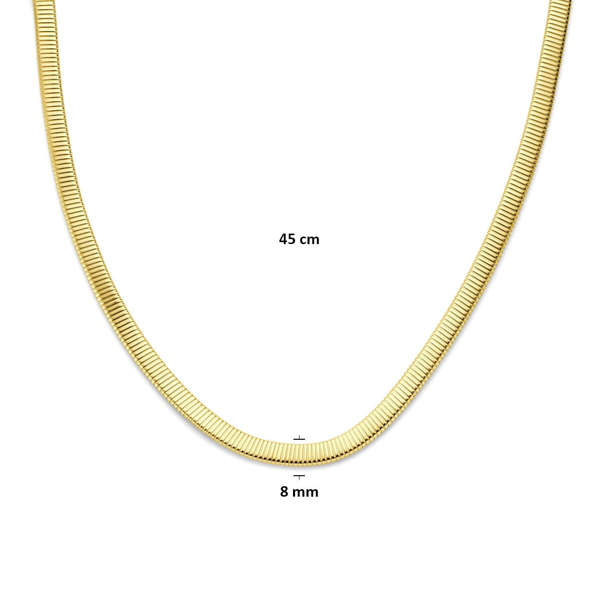 Collana in oro giallo 14k con maglia tubogas