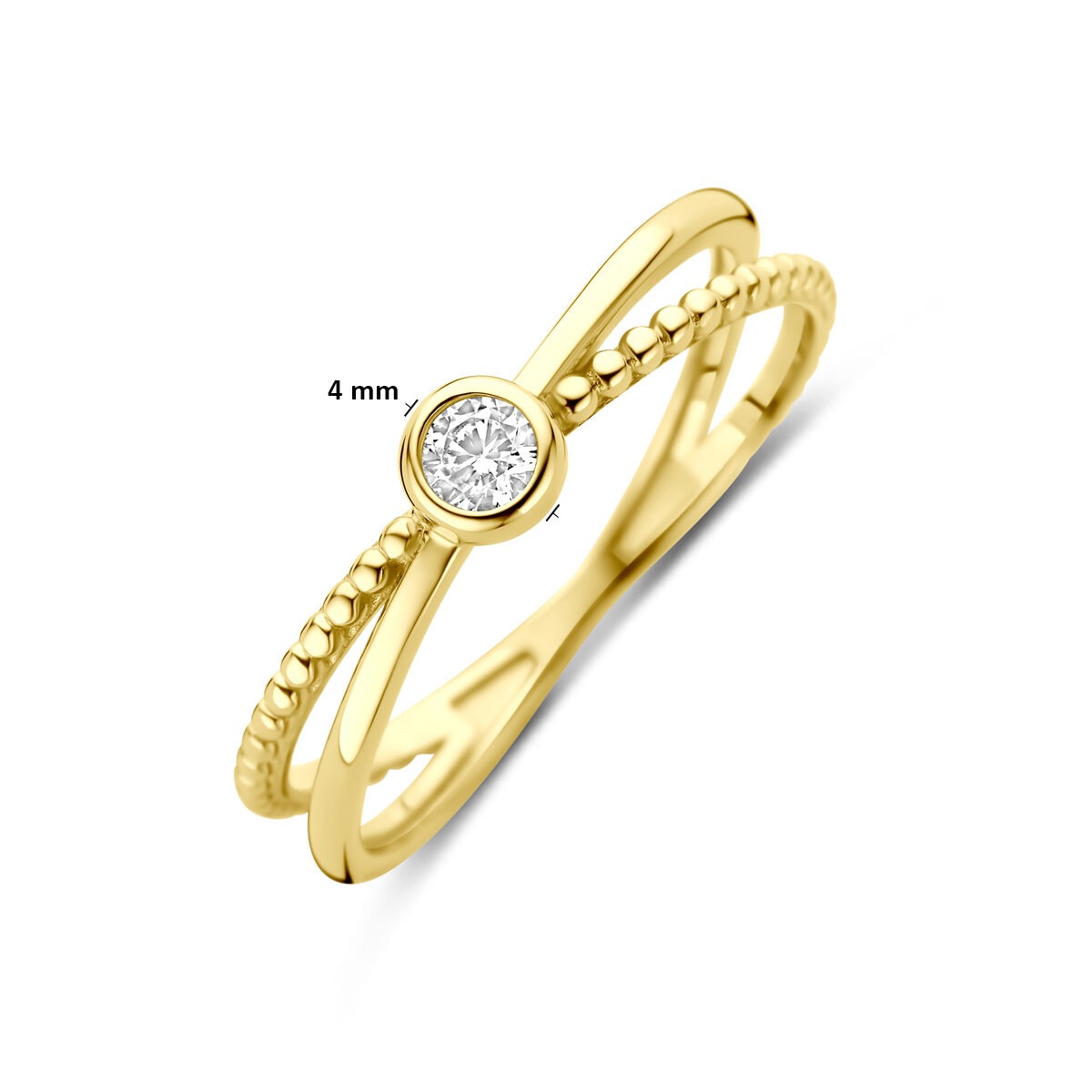 Anello da donna in oro con zirconi – 14k oro giallo