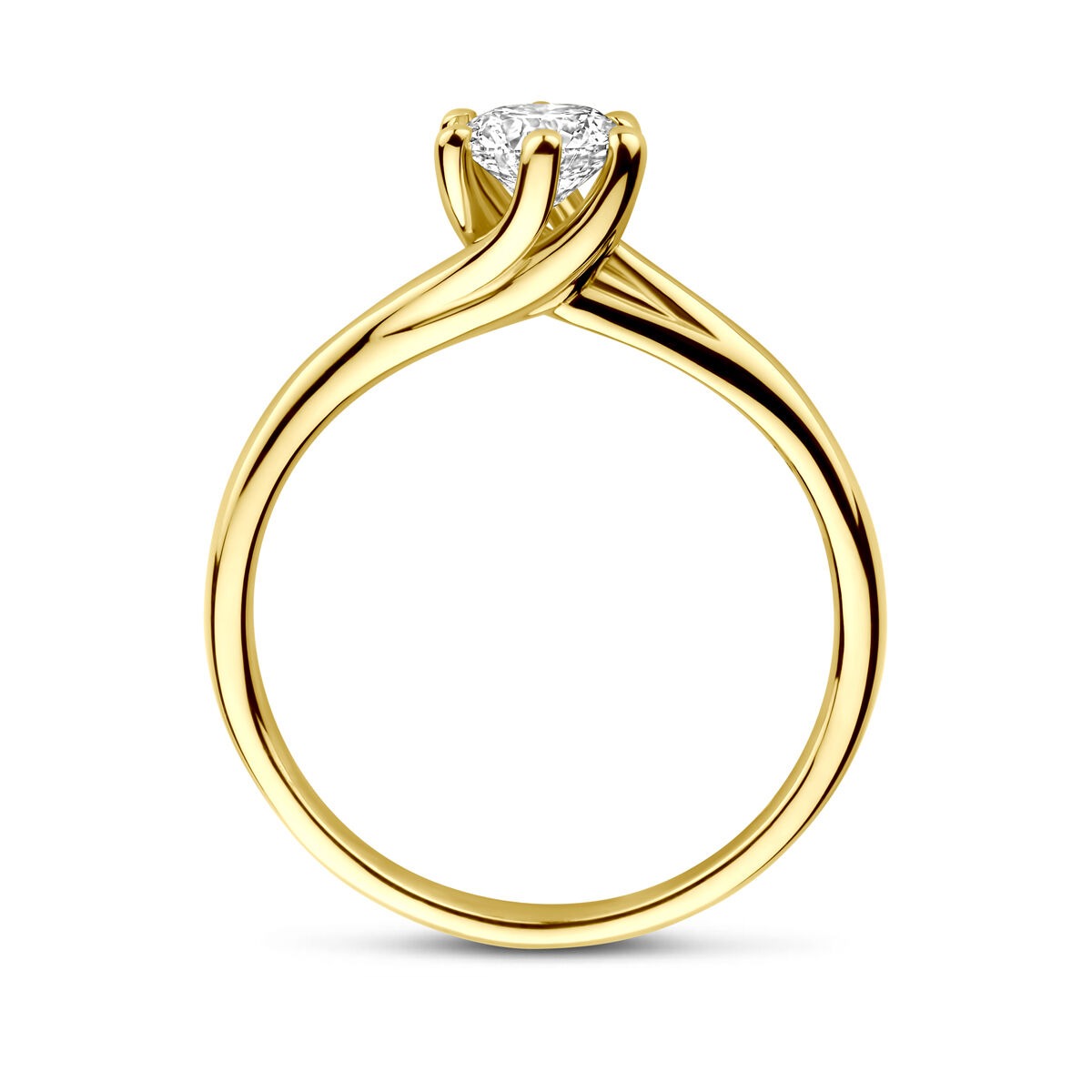 Anello in oro giallo 14k con diamante lab grown da 0.50ct