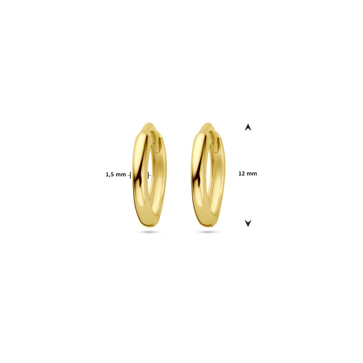 Orecchini a clip in oro giallo 14k per bambini – 1.5mm