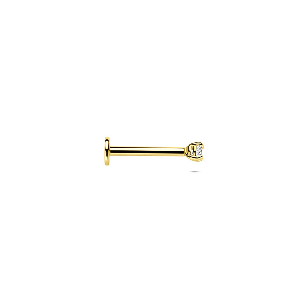 Piercing flat back in oro giallo 9k con zircone 2 mm