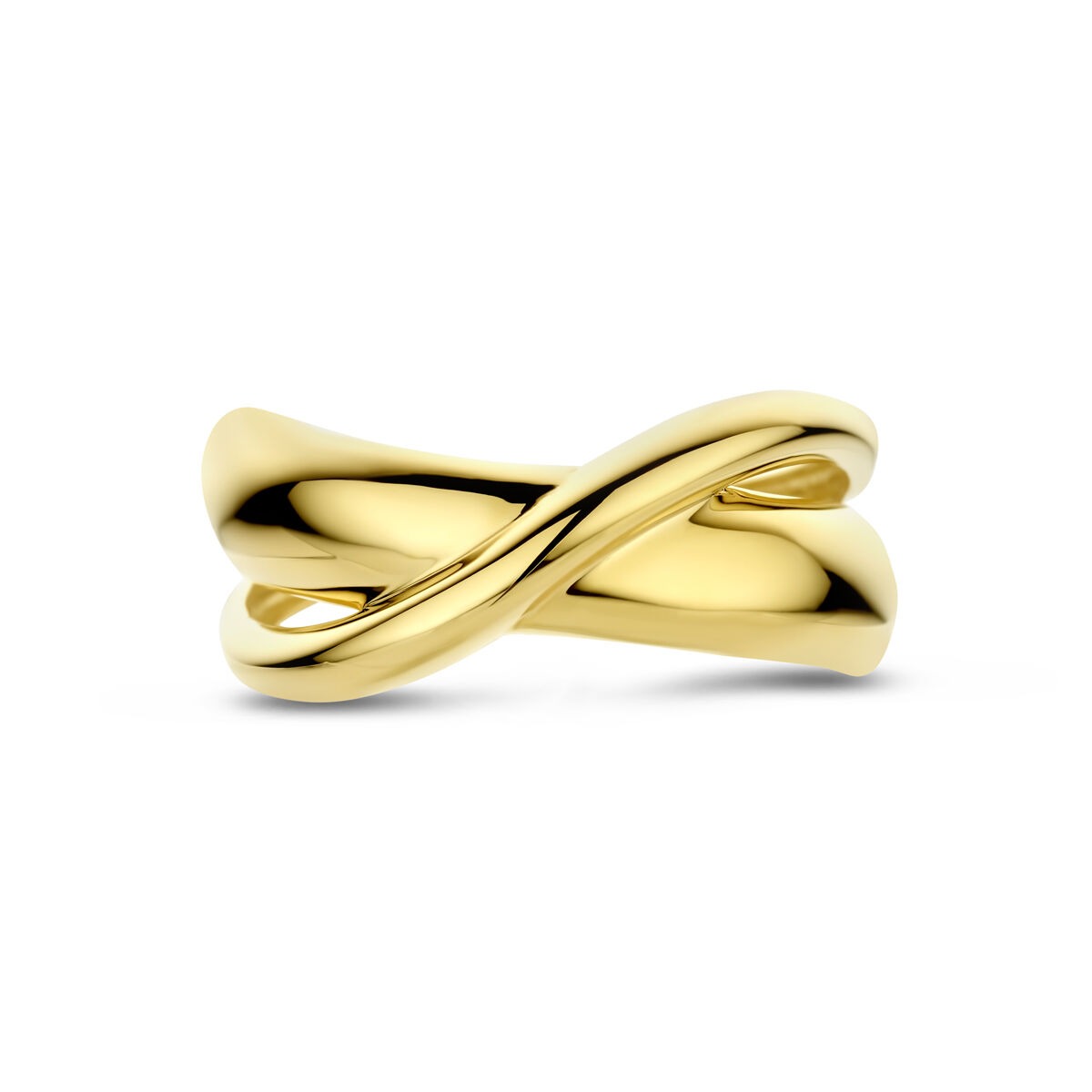 Anello da donna in oro giallo 14k con fascia larga 8,5 mm