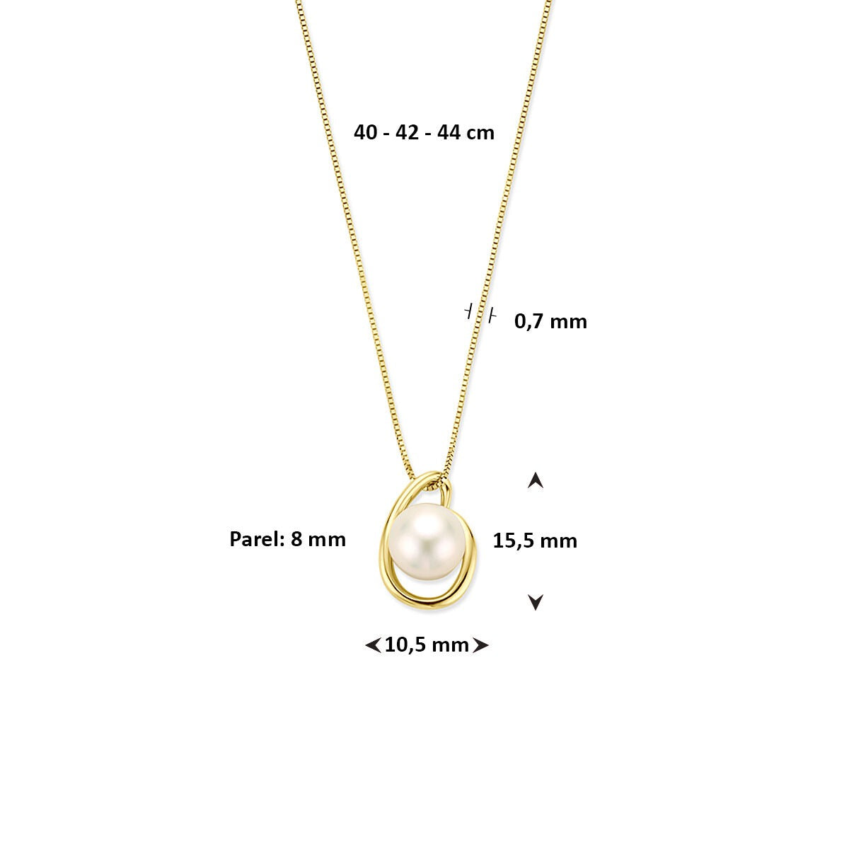 Collana con perla in oro giallo 14k da donna