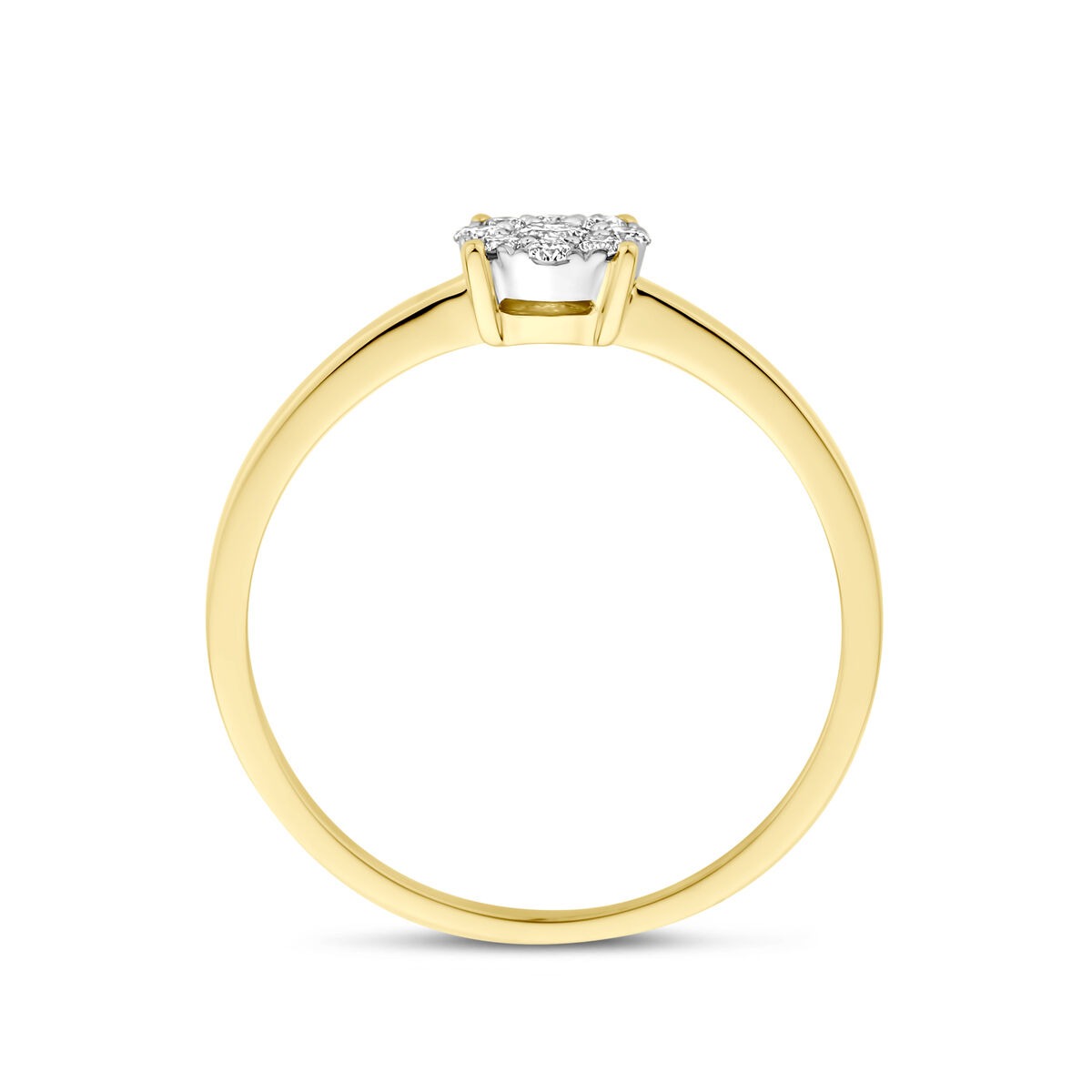 anello in oro bicolore 14k con diamante 0.19ct